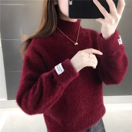 5908女士毛衣爆款套头秋装宽松慵懒雪尼尔外穿打底针织衫上衣商品大图