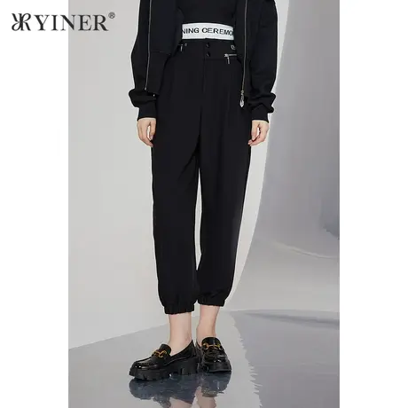 YINER音儿女装冬季新款高腰哈伦裤休闲裤商品大图