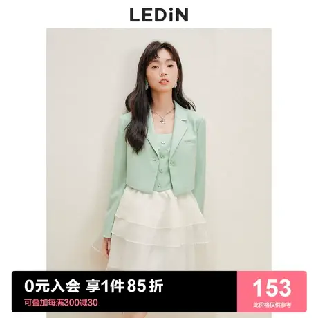 乐町后背蝴蝶结外套2023春季新款绿色西装外套女宽松设计感小众图片