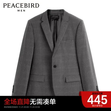 太平鸟男装奥莱  西装休闲日常男士时尚西服B1BAC3X09图片