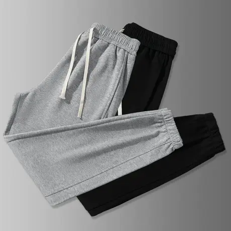 休闲长裤子男士运动裤秋冬款九分裤抽绳小脚束脚加绒卫裤潮流百搭商品大图