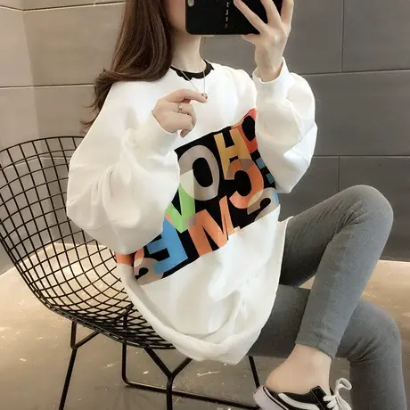 卫衣服2024年新款女装春秋季上衣春装宽松女士薄款外套中长款爆款商品大图