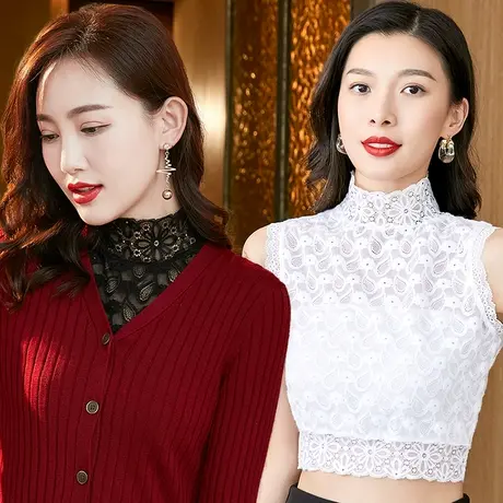 立领假领子女百搭假领衬衫领毛衣装饰气质黑色白色秋冬内搭遮脖子商品大图