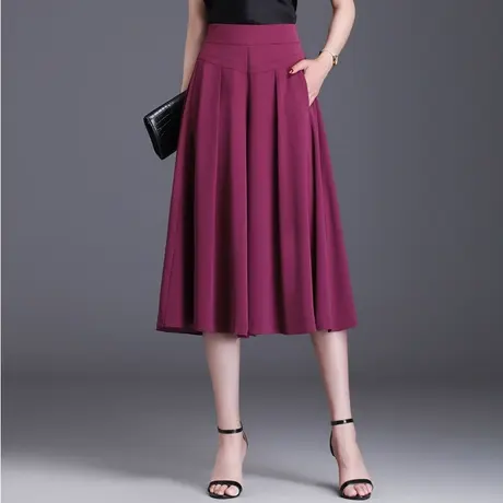 a字裤裙女夏季冰丝七分裤2023新款宽松大脚阔腿裤显瘦休闲裙裤薄商品大图