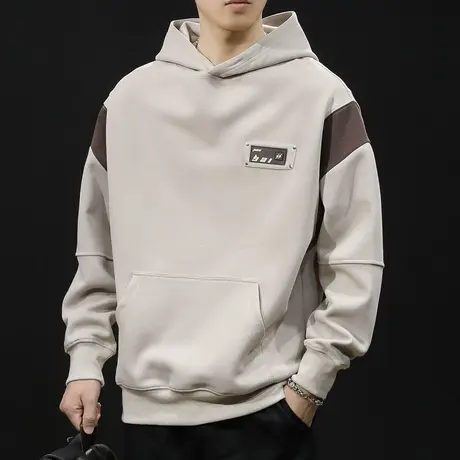 重磅连帽卫衣男春季2024新款潮牌春秋款男士长袖外套男款衣服拼色商品大图