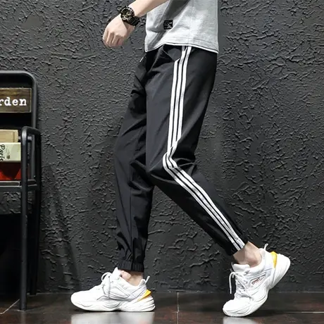 冰丝夏天长裤子男士休闲裤夏装春夏季超薄款宽松透气松紧运动夏裤商品大图