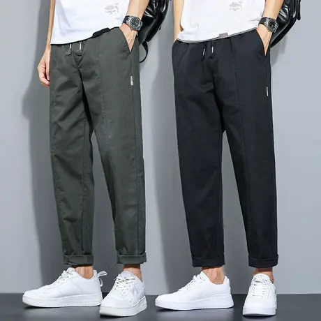 卫裤纯棉工装夏裤子男裤男士夏装宽松束脚运动九分休闲裤夏季薄款商品大图