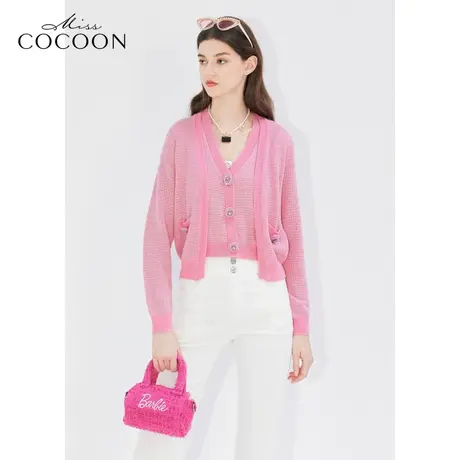 MISSCOCOON【繁花之境】24春新款法式浪漫羊毛小香风针织衫两件套商品大图