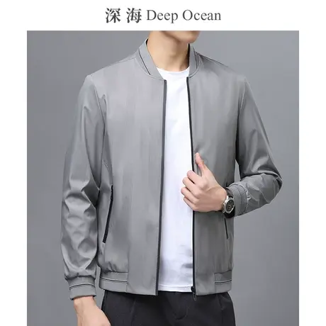深海2023新款外套男士夹克男商务休闲潮宽松上衣青年男装冬季青年商品大图