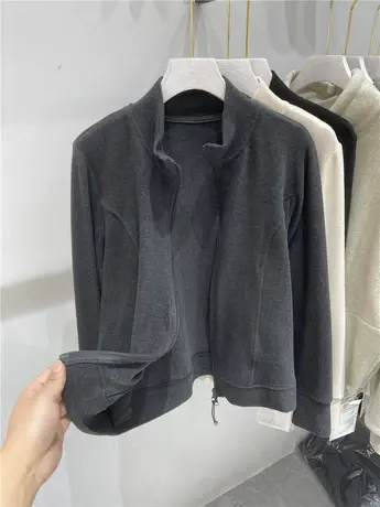 设计感双拉链立领拼接双面德绒卫衣女2024秋冬新款软糯休闲上衣潮图片