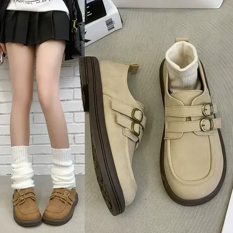 法式复古单鞋女鞋子2024年春秋季新款勃肯鞋百搭平底鞋时尚休闲鞋商品大图