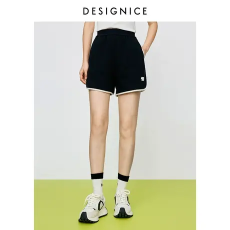 商场同款迪赛尼斯2024年春季新款通勤风宽松直筒短裤运动休闲裤女图片