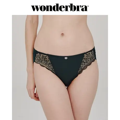 WONDERBRA黑色蕾丝内裤女不夹臀薄款透气无痕三角裤棉质底档图片