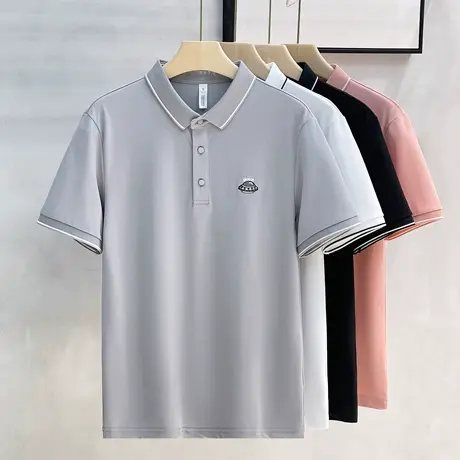 男士2024夏季新款潮流休闲时尚翻领短袖t恤POLO衫太空飞船半袖棉t商品大图