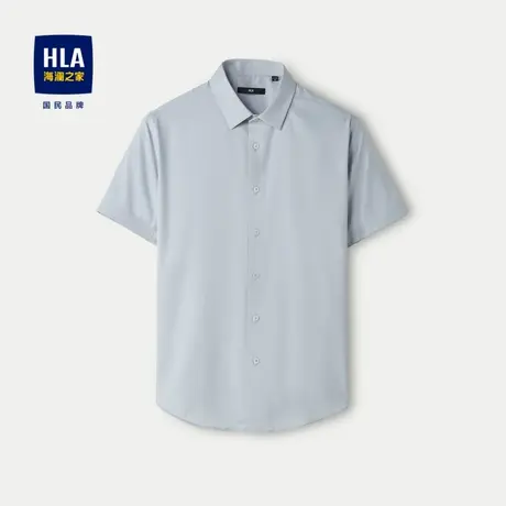 HLA/海澜之家方领短袖休闲衬衫2024春夏新款凉感免烫宽松衬衣男商品大图