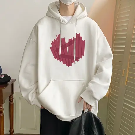 vintage连帽卫衣男春秋季美式高街宽松ins潮牌港风休闲外套加绒款商品大图