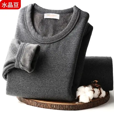 男士秋衣裤加绒保暖内衣加厚纯棉毛衫中老年人秋裤套装爸爸打底冬商品大图