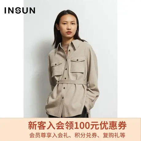 恩裳春秋季商场同款纽扣设计通勤职业气质立体职场女性衬衫图片