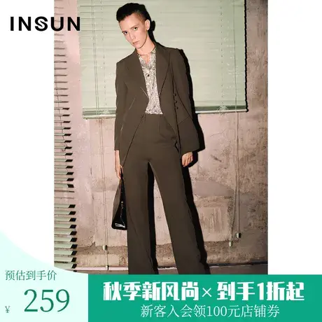 [新国风]恩裳COVER春秋季时尚垂感易打理高腰微阔腿西装裤商品大图