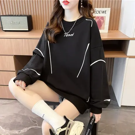 设计感小众卫衣女春秋季韩版宽松薄款bf慵懒风ins学生上衣外套潮图片