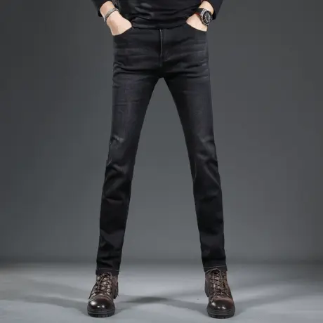 黑色牛仔裤男秋季2023新款潮流弹力修身直筒男士百搭春秋款裤子男商品大图
