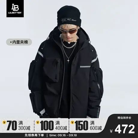 Lilbetter冬季外套男反光机能棉服夹克潮牌痞帅男装新款美式棉衣商品大图