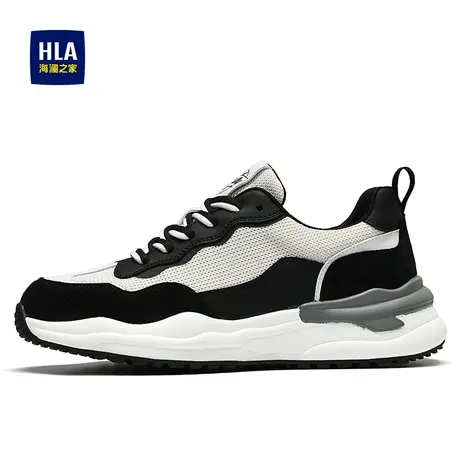HLA/海澜之家男鞋2023夏季透气时尚拼接网面运动鞋增高休闲鞋跑步商品大图