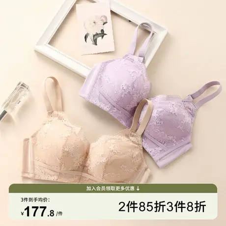 芬怡专柜同款性感蕾丝内衣女小胸聚拢显大收副乳舒适四排扣EV120商品大图