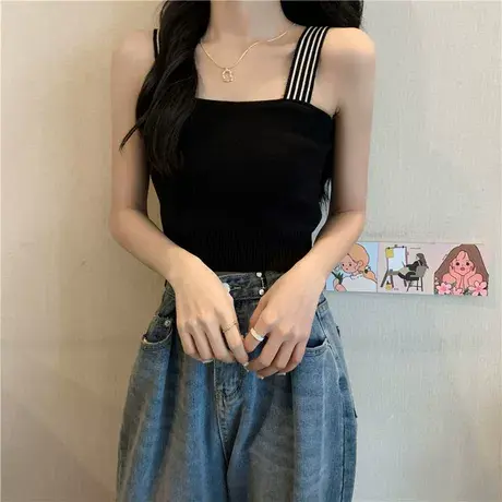 夏季法式小众设计感上衣网红ins潮外穿针织背心内搭小吊带女短款图片