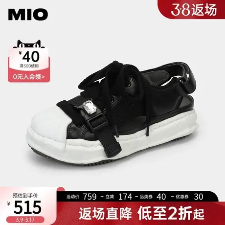 MIO米奥秋冬新款圆头低帮时髦舒适小闪钻时尚休闲沙滩鞋溶解鞋女图片