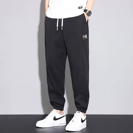 休闲裤男宽松束脚工装运动中国风春秋夏季薄款抽绳潮牌百搭弹力商品大图