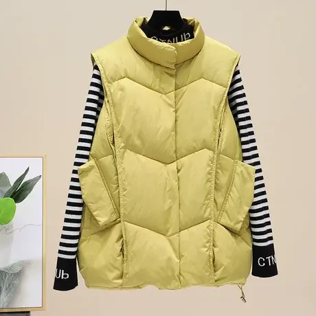 羽绒棉马甲女短款2023冬季新款韩版宽松百搭无袖背心坎肩马夹外套商品大图