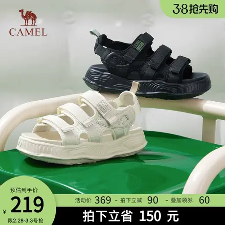 骆驼女鞋2024春夏新款潮酷活力柔软有型运动休闲凉鞋厚底防震女鞋商品大图