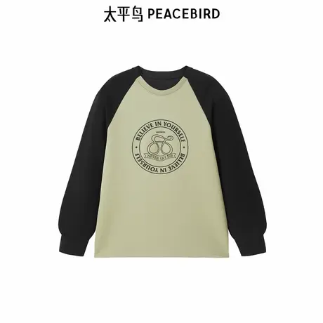 太平鸟圆领长袖卫衣上衣套头印花卫衣A3CRF1440商品大图