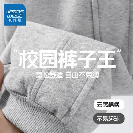 真维斯男童加绒裤子秋冬款2024新款男孩长裤灰秋季卫裤儿童运动裤商品大图