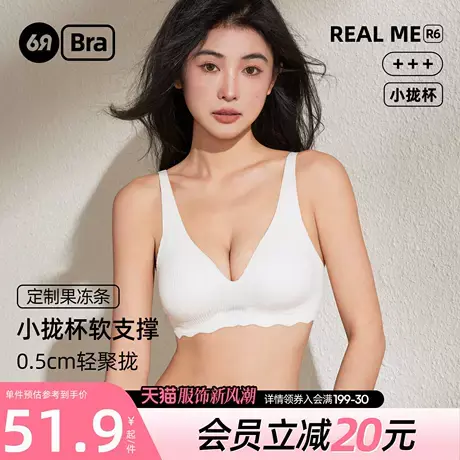 6RBI小云感果冻条软支撑文胸无痕内衣小胸聚拢裸感文胸轻运动胸罩商品大图