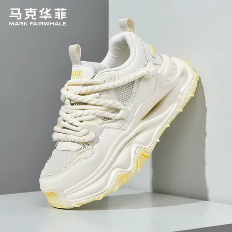 马克华菲百搭爆款潮流老爹鞋夏季透气网面男鞋休闲运动厚底小白鞋商品大图