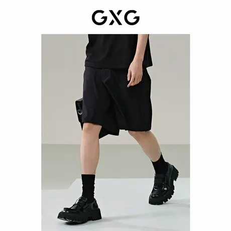 【X】GXG男装暗纹设计休闲短裤时尚运动裤24年夏G24X222032商品大图