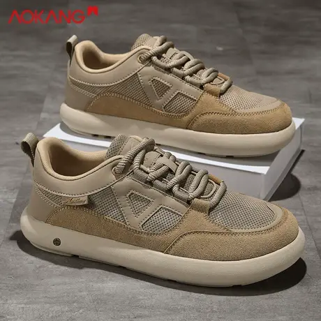 奥康正品德训鞋拼色网面阿甘鞋休闲运动透气耐磨百搭复古男士板鞋图片