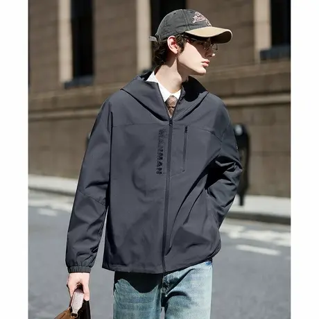 唐狮春秋季男款连帽短外套精致刺绣薄款外套休闲运动风早秋TUTA图片