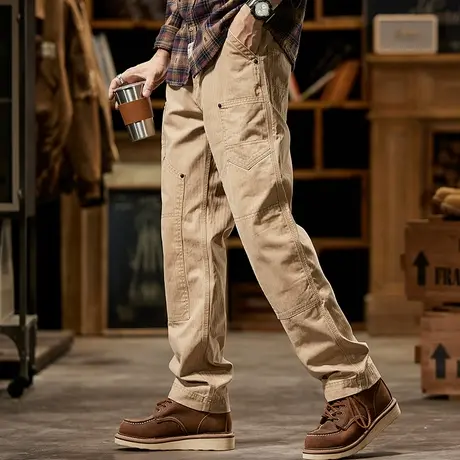 裤子男款潮流百搭裤子多口袋小直筒休闲裤男款潮牌大码裤子商品大图