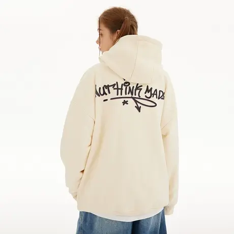 Nuthink高街潮牌字母卫衣美式 连帽男潮中性风大码宽松春季外套图片