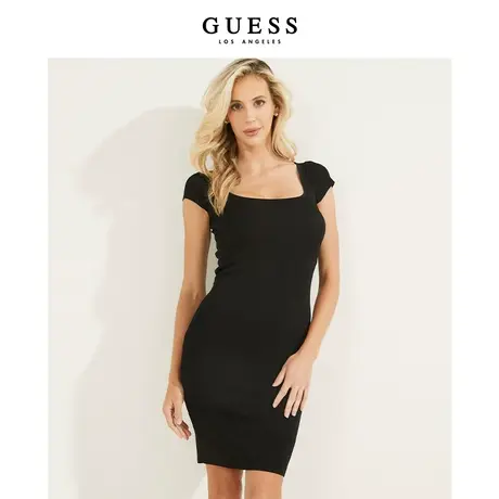 【38上新季】GUESS 女士短袖法式针织连衣裙图片