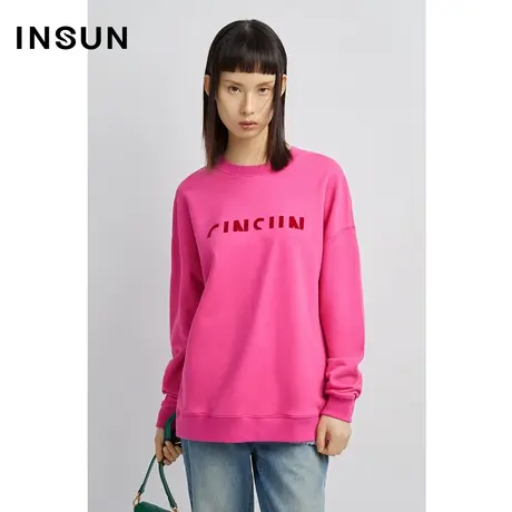 INSUN恩裳秋季字母印花纯棉卫衣图片
