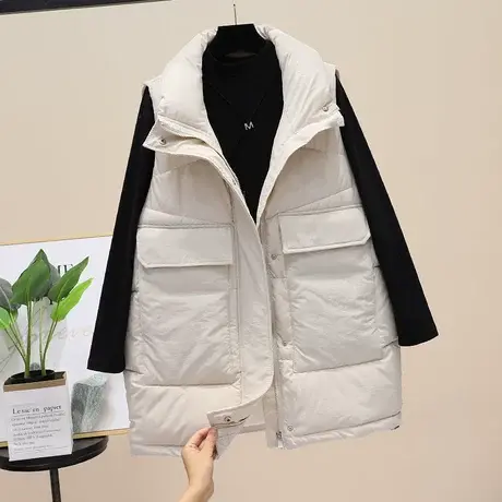 羽绒棉马甲女外穿2023秋冬新款马夹百搭宽松学生坎肩背心网红外套商品大图