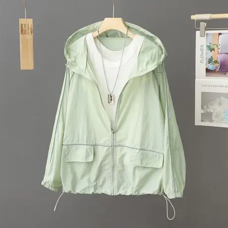 不皱免烫款 户外轻薄防晒衣女速干透气连帽外套防晒服长袖皮肤衣图片