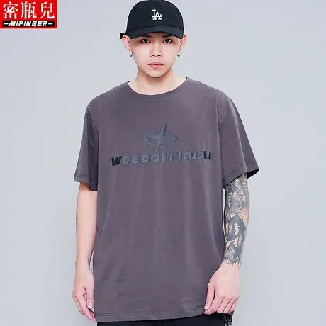 密瓶儿肥佬潮牌短袖t恤男夏季男士加肥加大韩版潮流体恤男装宽松商品大图