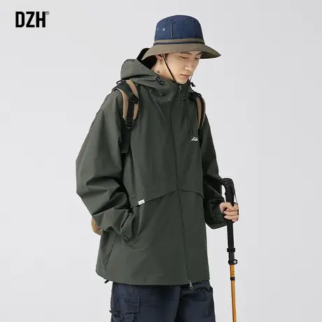 男士山系冲锋衣男潮牌春秋男装2023新款工装痞帅外套休闲连帽夹克商品大图