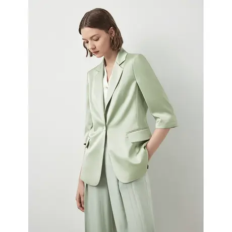 朗姿三醋酸职业气质高级感薄款休闲西服外套女2023年夏季奥莱西装图片