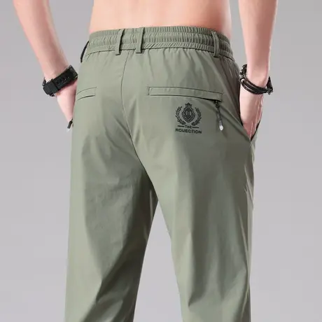 夏季薄款休闲裤男装中年爸爸夏装冰丝速干运动男士男裤子2023新款商品大图